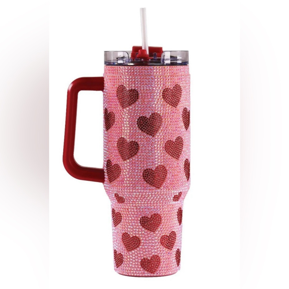 Simply Southern 40 oz Hearts Love Tumbler Cup w/ Straw NEW